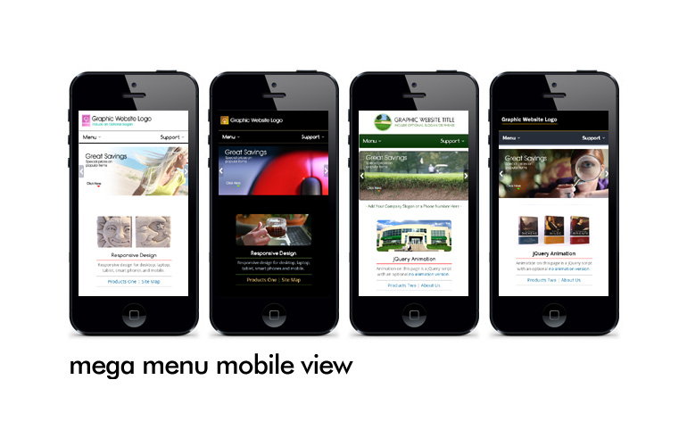CSS Mega Drop Down Menus With Shopping Cart - Mobile View